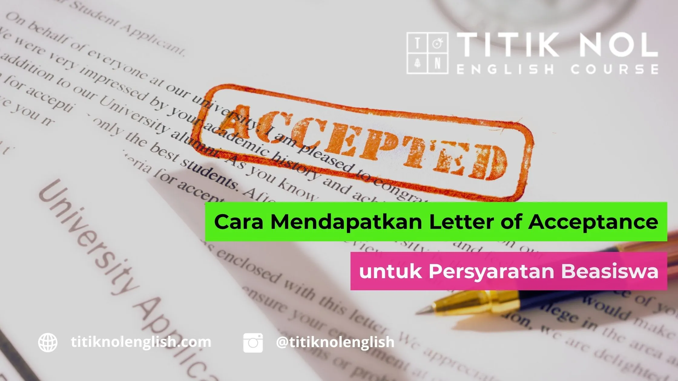 Letter of Acceptance